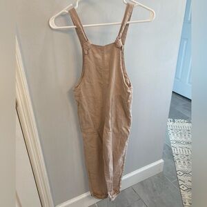 Vanilla Star Girls Linen Blend Sleeveless Jumper Cream Tan Color Sz Small